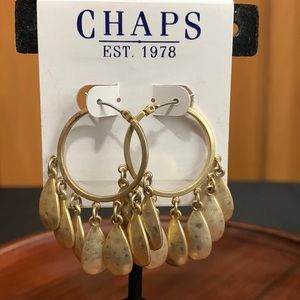 NWT Chaps gold tone hoop earrings